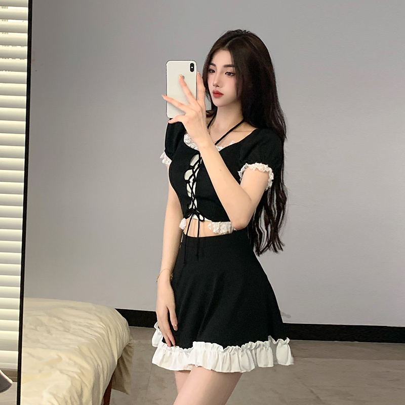 Women Fashion Korean - 인스타그램 스타일 여성 투피스 스커트 수영복