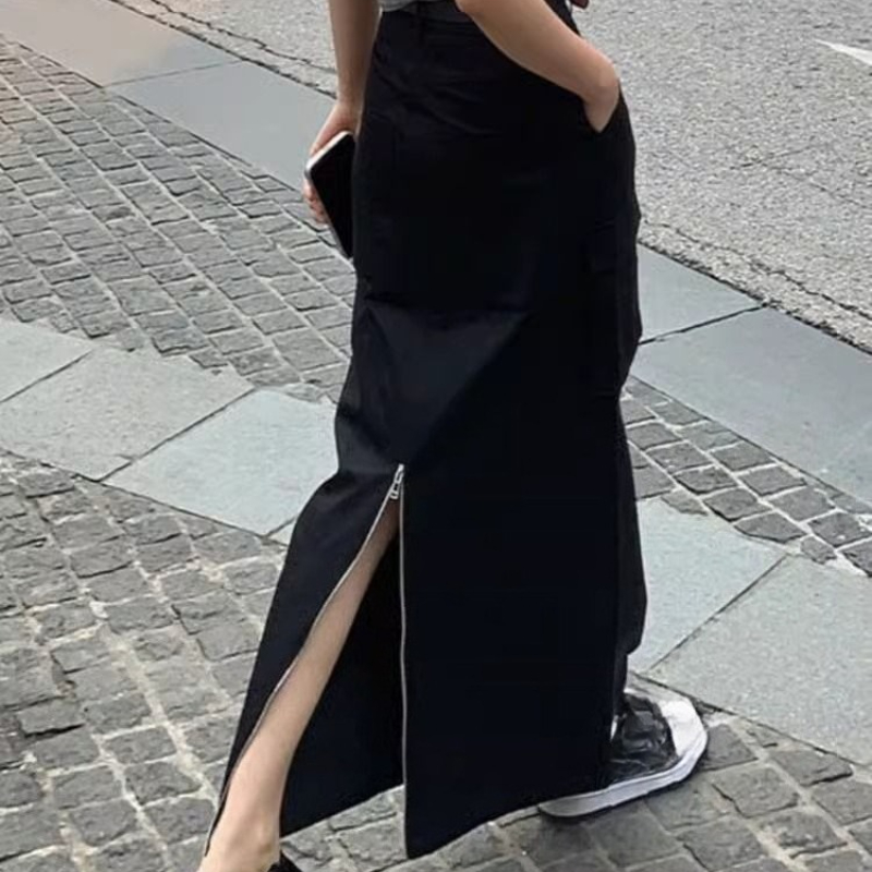 A-Line Skirt Midi - 블랙 프록 스커트 여성 2025 봄과