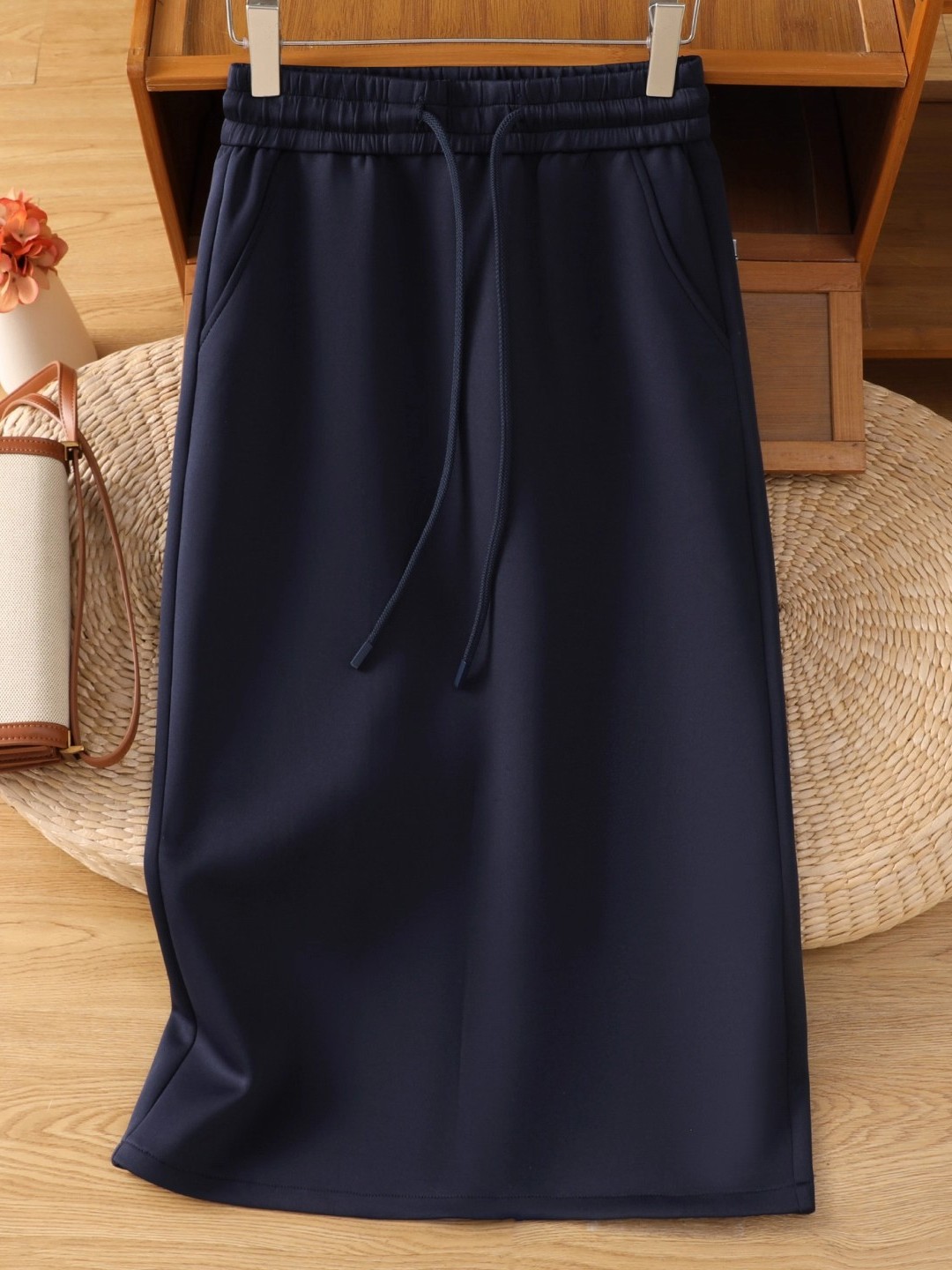 A-Line Skirt Midi - 다크 블루 A라인 미디 스커트 여성용