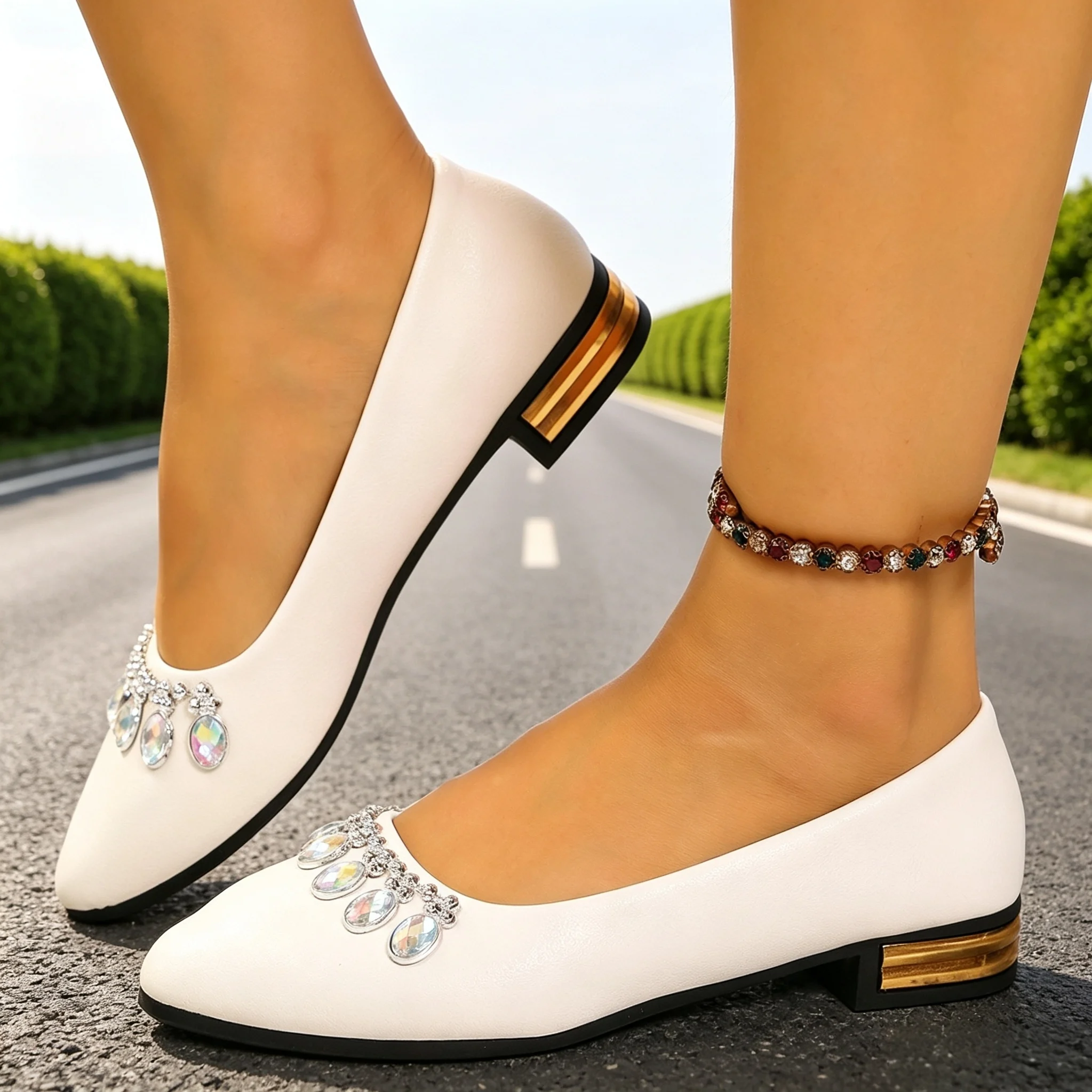 Women'S Fashion Walking Shoes - 여성 플랫 포인티드 토 발레 슈즈