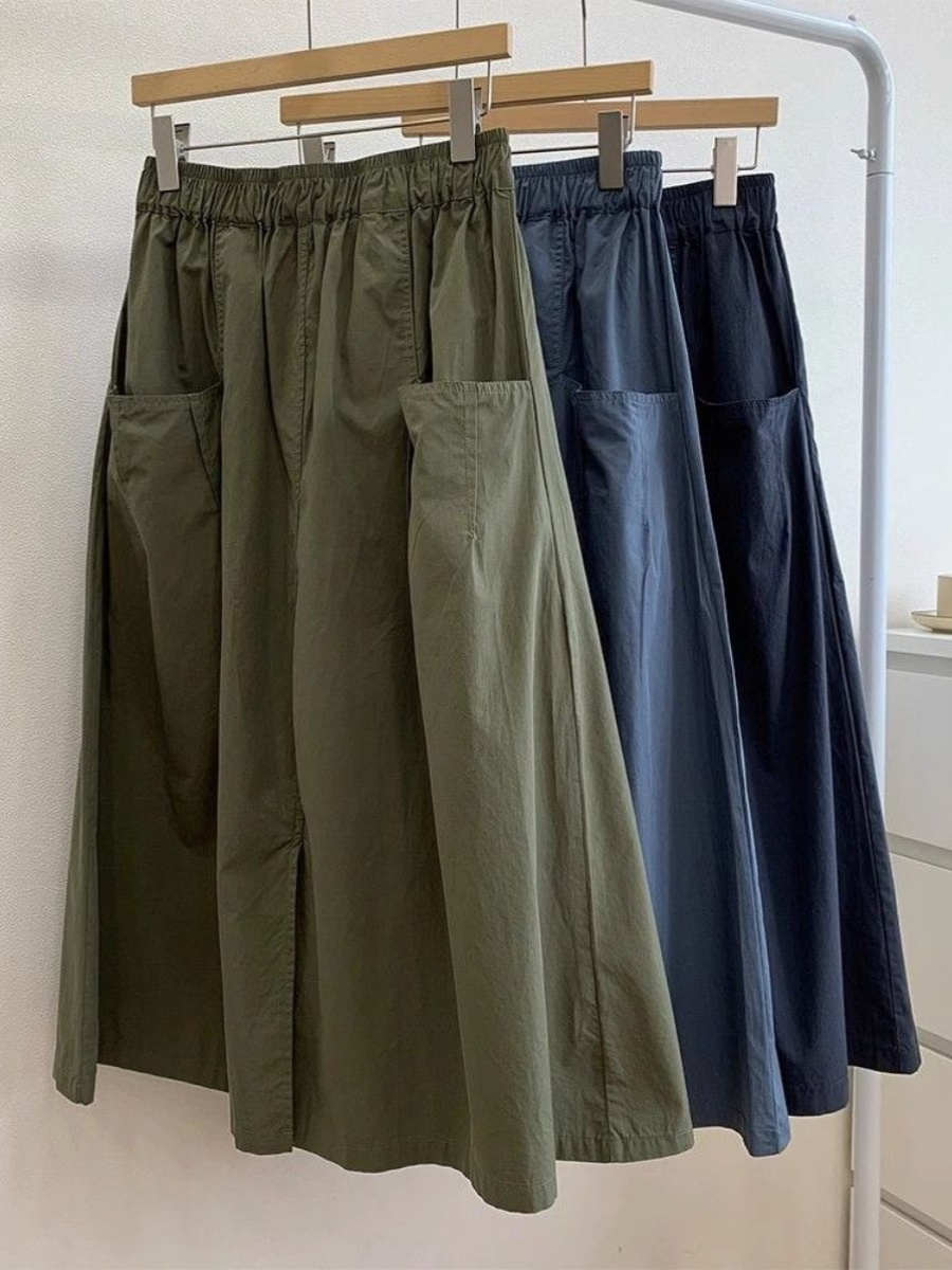 A-Line Skirt Midi - 플러스 사이즈 여성용 A라인 스커트 하이웨이스트