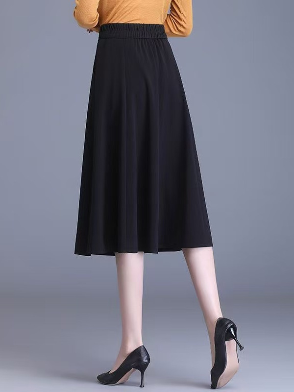 플러스 사이즈 여성 슬리밍 탄성 허리 미디 스커트 A라 - A-Line Skirt Midi 리뷰 및 가격