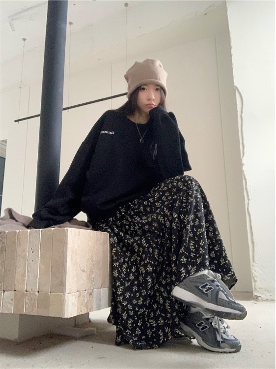 플러스 사이즈 여성용 하이 웨이스트 꽃무늬 프린트 루즈 - A-Line Skirt Midi 리뷰 및 가격