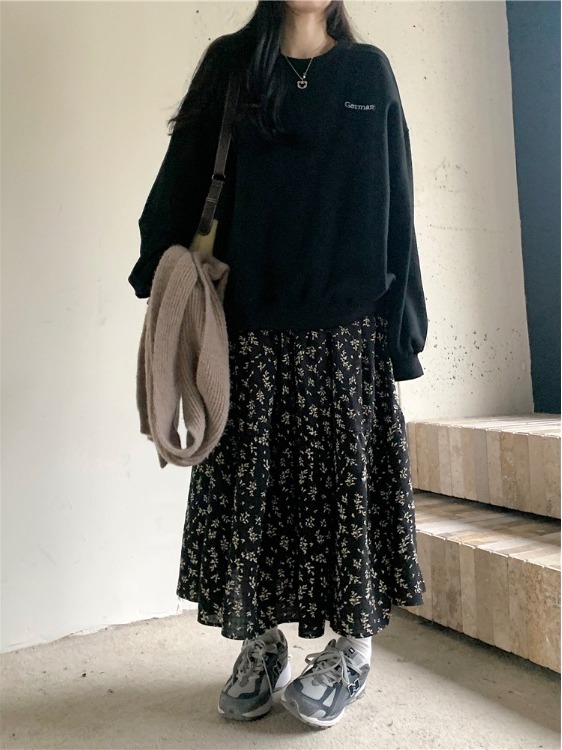플러스 사이즈 여성용 하이 웨이스트 꽃무늬 프린트 루즈 - A-Line Skirt Midi 리뷰 및 가격