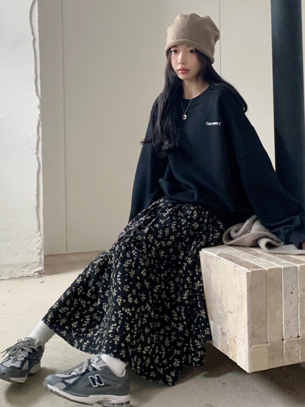 플러스 사이즈 여성용 하이 웨이스트 꽃무늬 프린트 루즈 - A-Line Skirt Midi 리뷰 및 가격