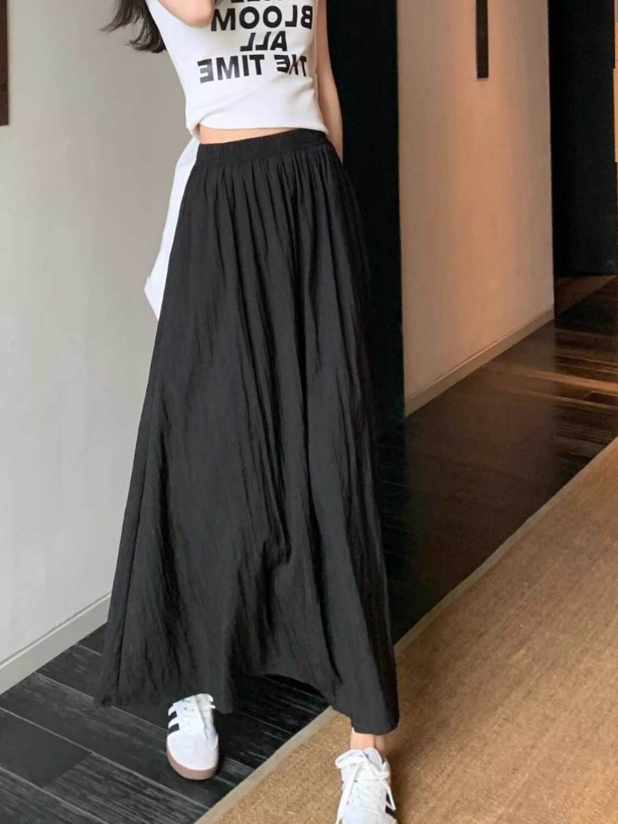 특대 사이즈 아이스 실크 하이웨이스트 드레이프 플리츠  - A-Line Skirt Midi 리뷰 및 가격