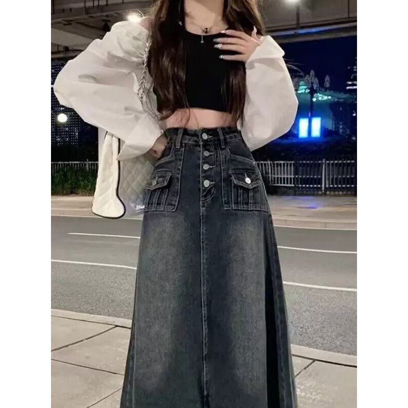 하이웨이스트 A라인 미디 데님 스커트 여성 여름 슬리밍 - A-Line Skirt Midi 리뷰 및 가격