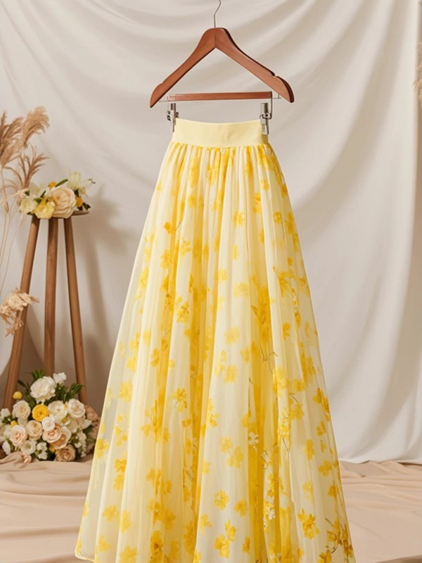 2026년 여름 하이웨이스트 옐로우 A라인 스커트 여성 - A-Line Skirt Midi 리뷰 및 가격