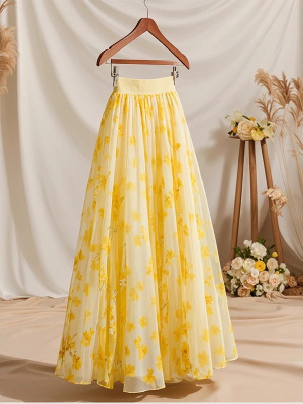 2026년 여름 하이웨이스트 옐로우 A라인 스커트 여성 - A-Line Skirt Midi 리뷰 및 가격