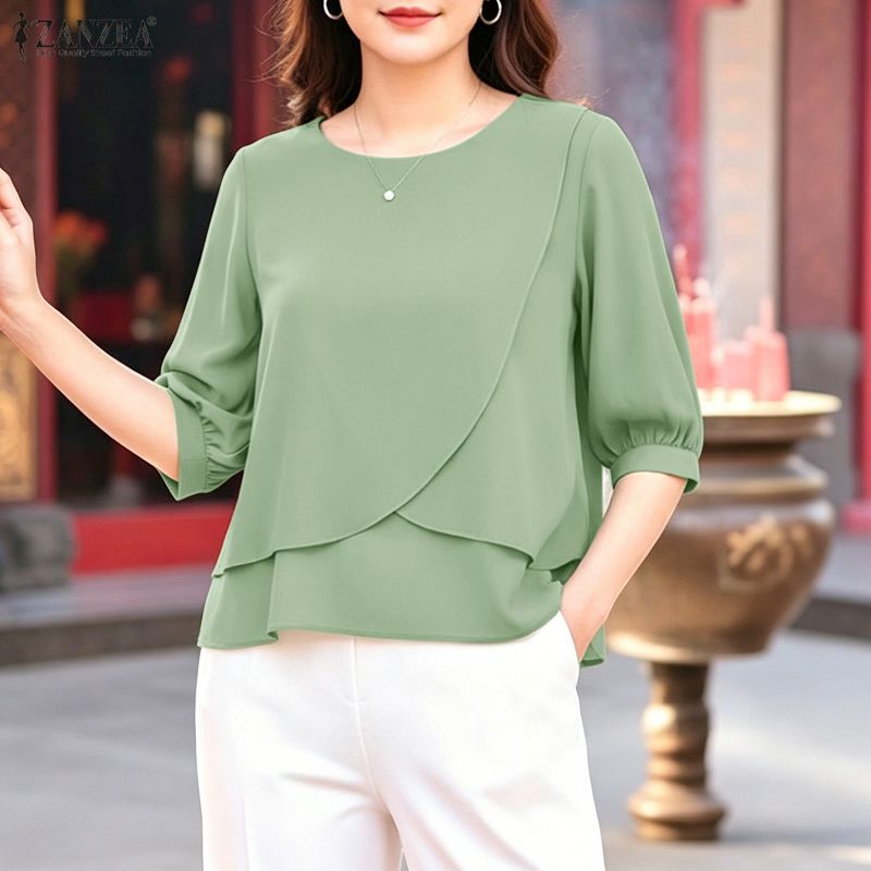 2026 ZANZEA 여성 여름 솔리드 컬러 블라우스  - Women'S Fashion Trends Spring 2026 리뷰 및 가격