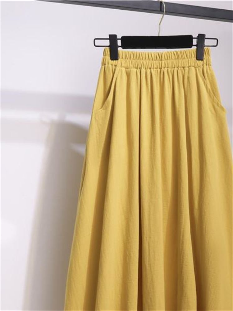 2024 신상 하이웨이스트 코튼 린넨 A라인 스커트 여 - A-Line Skirt Midi 리뷰 및 가격