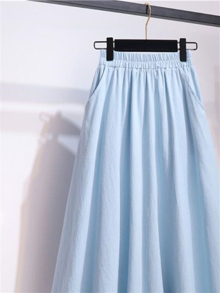2024 신상 하이웨이스트 코튼 린넨 A라인 스커트 여 - A-Line Skirt Midi 리뷰 및 가격