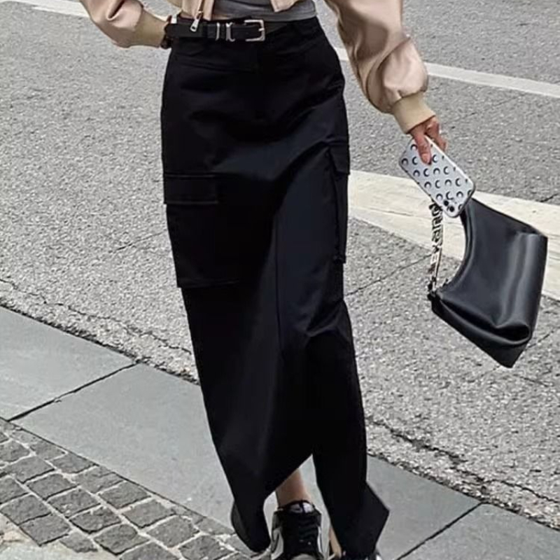 블랙 프록 스커트 여성 2025 봄과 여름 하이 웨이스 - A-Line Skirt Midi 리뷰 및 가격
