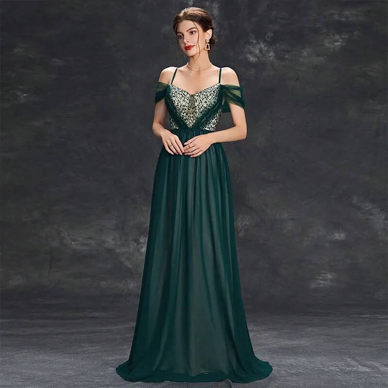 봄 신상 롱 스타일 패셔너블 연회 스트랩 스타일 연례  - Women'S Fashion Dresses Images 리뷰 및 가격