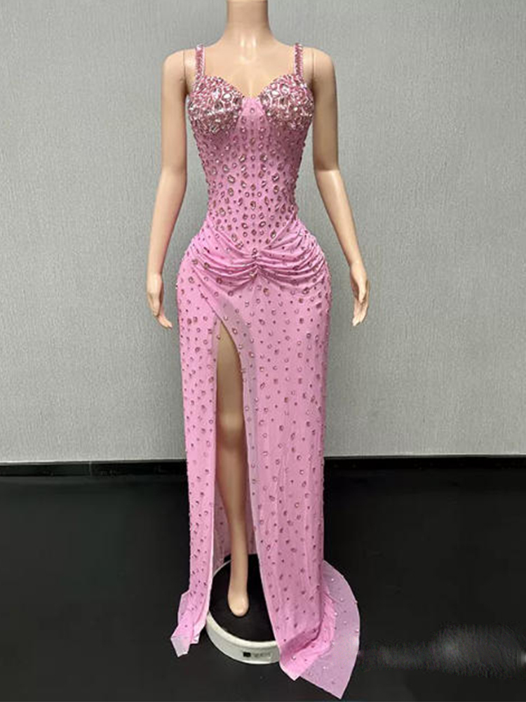 고품질 핫스탬핑 섹시한 멜빵 슬릿 드레스 2026 신상 - Women'S Fashion Dresses Images 리뷰 및 가격