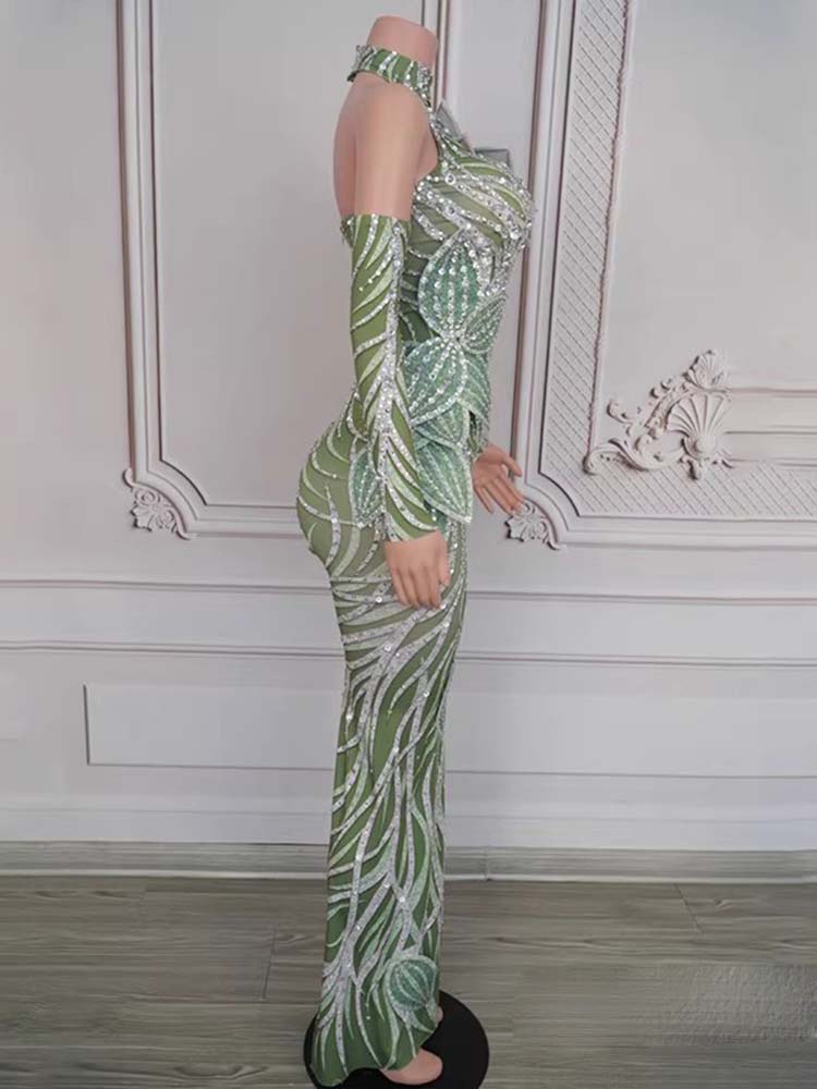 고품질 핫 스탬핑 데칼 섹시한 목 매달려 탄성 드레스  - Women'S Fashion Dresses Images 리뷰 및 가격