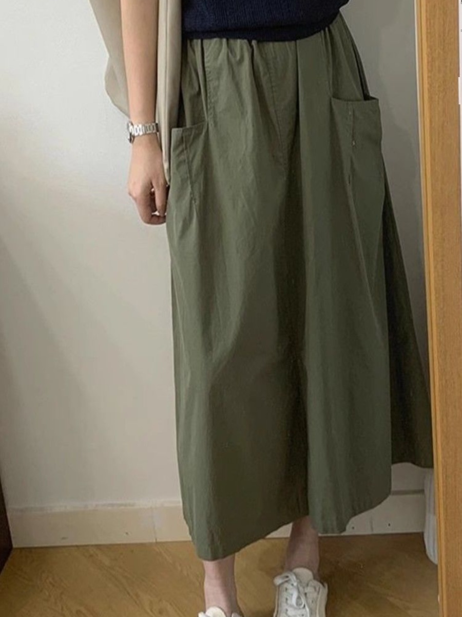 플러스 사이즈 여성용 A라인 스커트 하이웨이스트 미디  - A-Line Skirt Midi 리뷰 및 가격