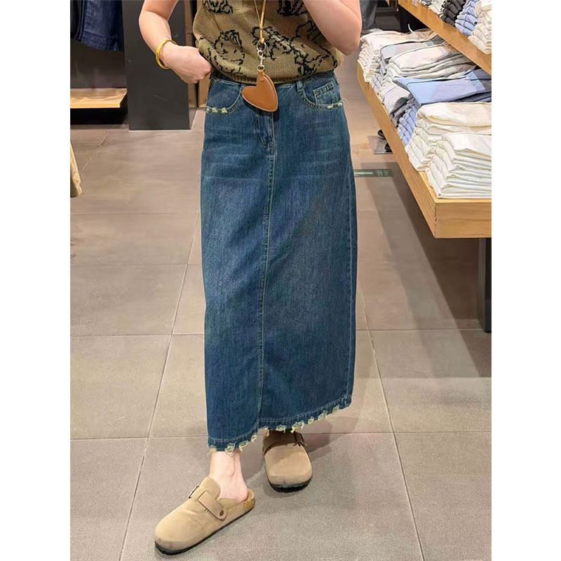 러플 밑단 자수 데님 스커트 여성용 봄 여름 신상 디자 - A-Line Skirt Midi 리뷰 및 가격
