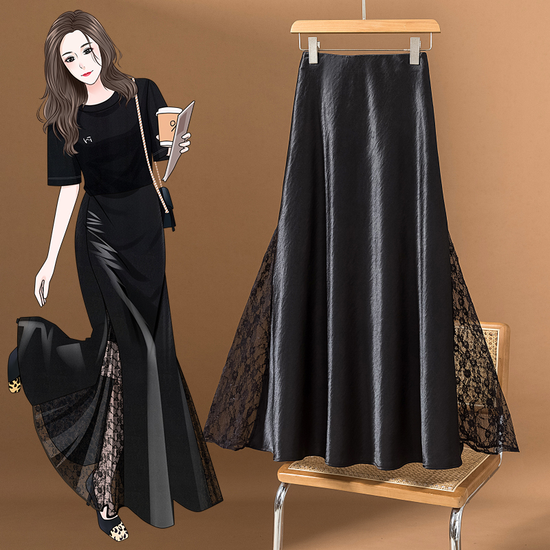 세련된 레이스 스플라이스 피쉬테일 미디 스커트 여성 여 - A-Line Skirt Midi 리뷰 및 가격