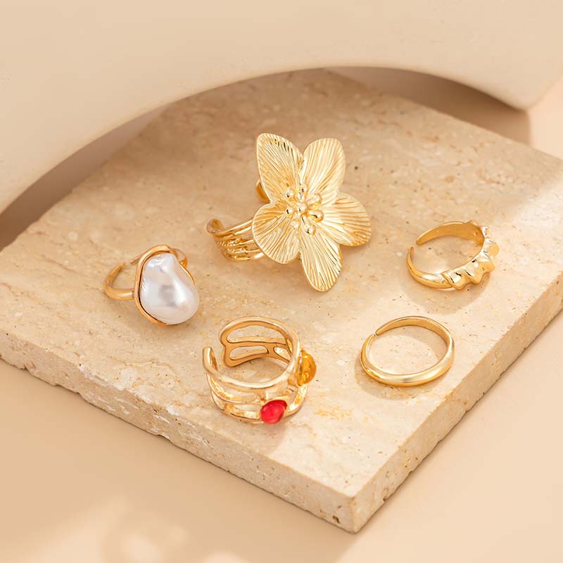 조절 가능한 발가락 반지 세트 골드 실버 진주 꽃 휴가 - Women'S Fashion Rings Gold 리뷰 및 가격
